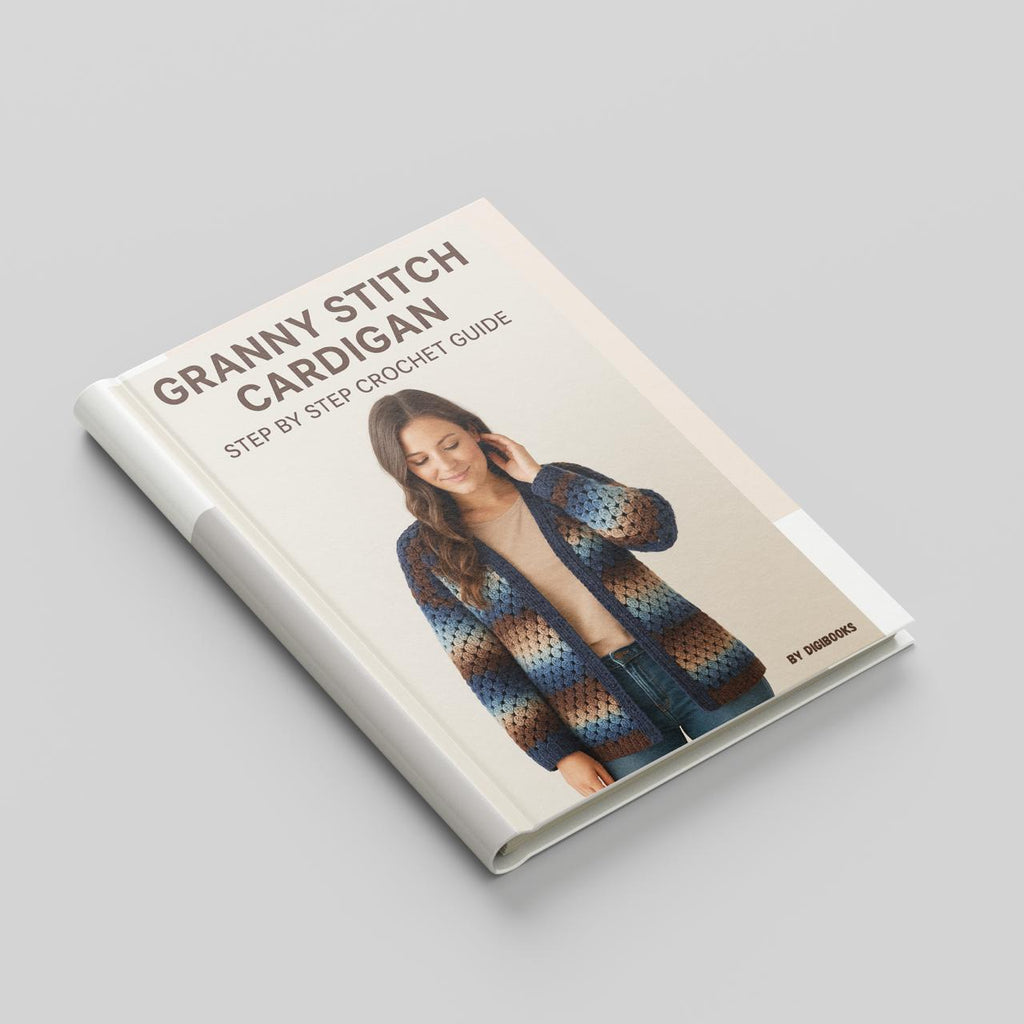 Granny Chic Cardigan , Digital Crochet Pattern step by step PDF