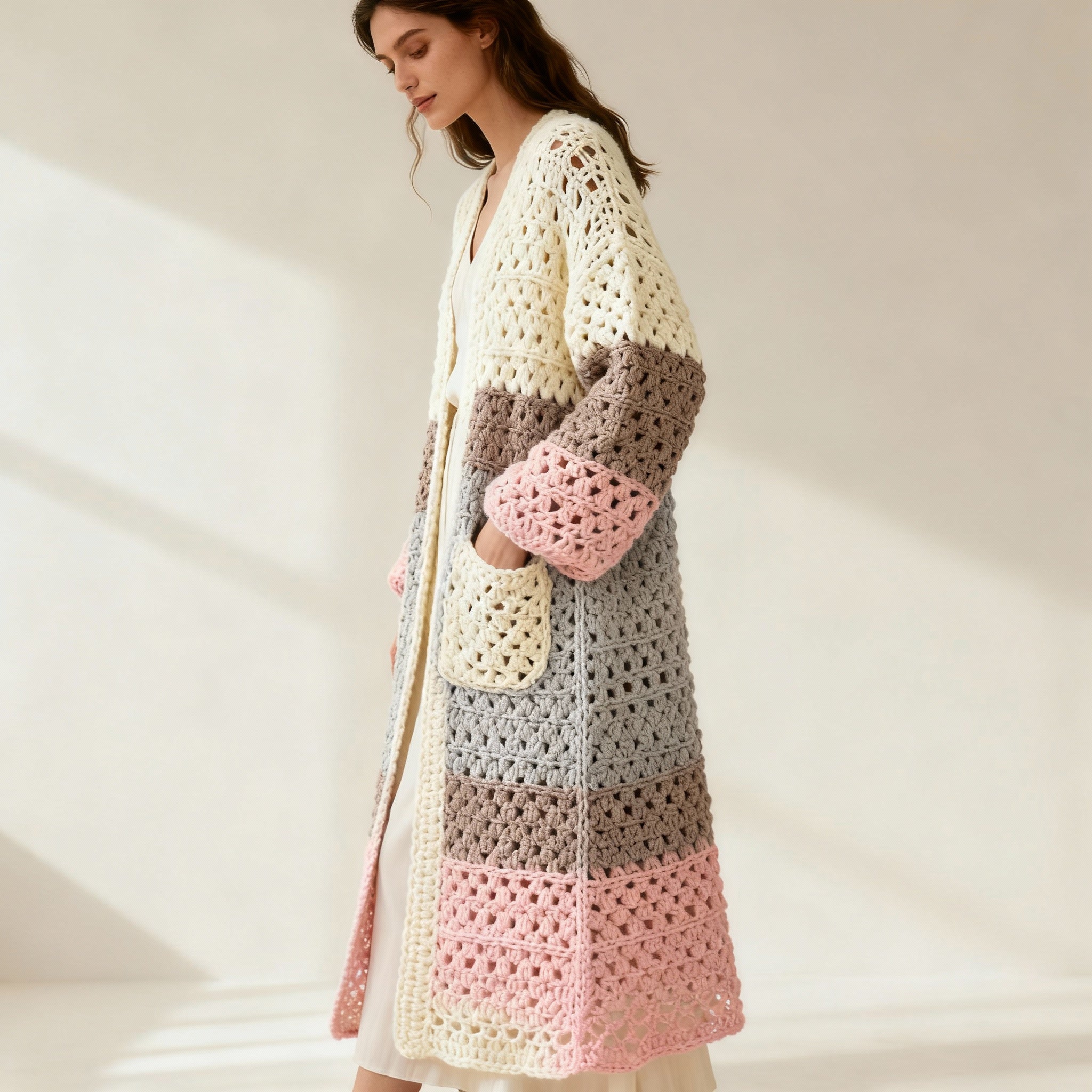 Granny Chic Cardigan , Digital Crochet Pattern step by step PDF